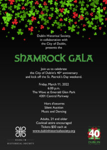 Dublin Historical Society Shamrock Gala 2022 flyer